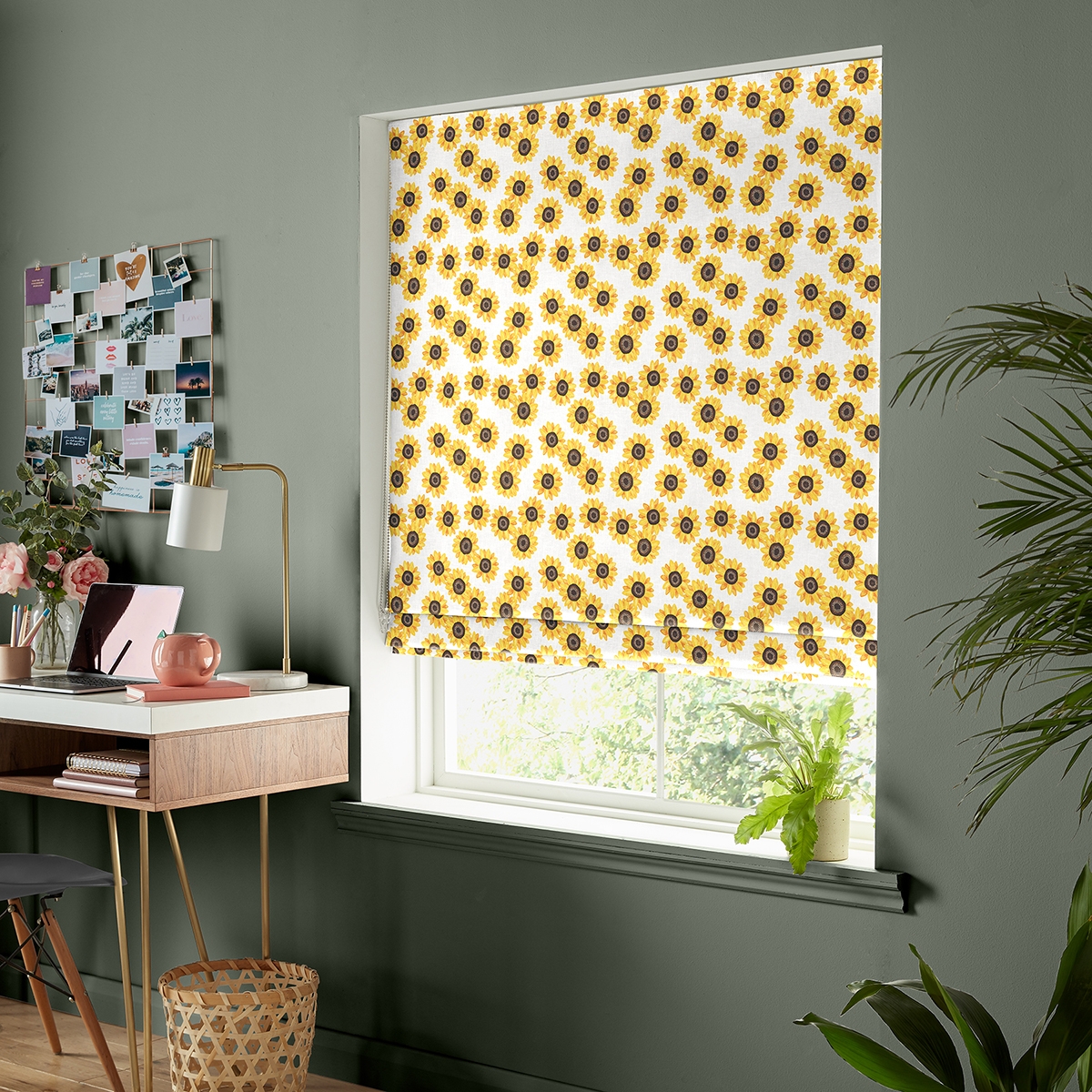 Product photograph of Summer Sunflower Yellow Roman Blind from Choice Furniture Superstore.